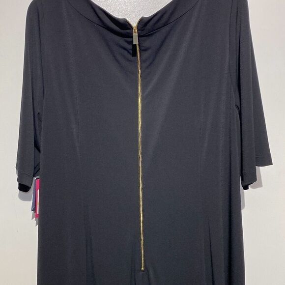 Vince Camuto Women's Black Embellished Neck Short Sleeve Shift Dress Sz 18W NWT - Picture 6 of 9